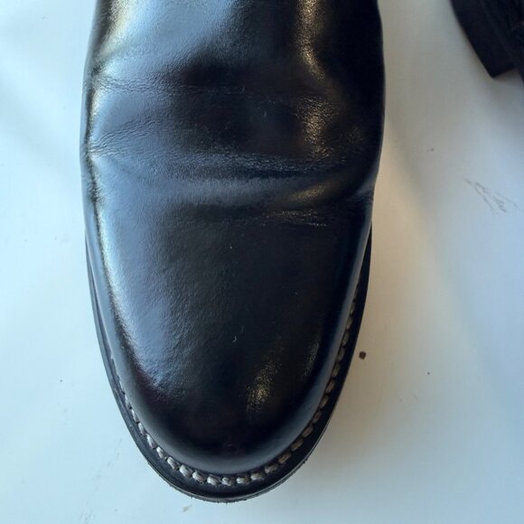 JUSTIN Cora Roper Womens 5.5B Black Leather Western Boots 10" Shaft Rubber Sole - Picture 10 of 16